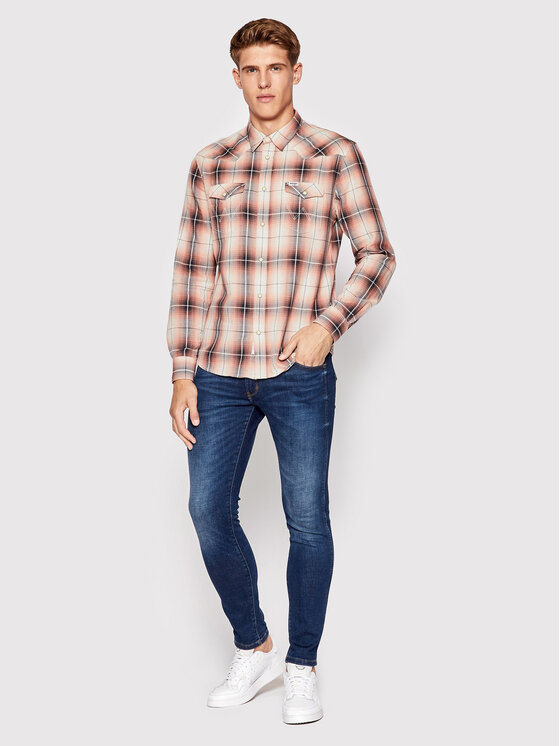 Wrangler Wrangler Koszula Western W5A02LP42 112146083 Czerwony Regular Fit