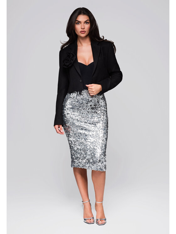 Ombre Ombre Marynarka LW-BLZB-0100 Czarny Regular Fit