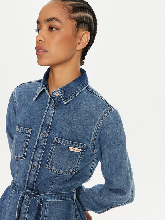 Calvin Klein Jeans Calvin Klein Jeans Дънкова рокля J20J223981 Син Regular Fit