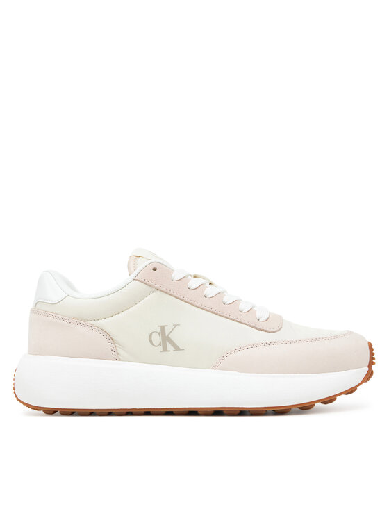 Calvin Klein Jeans Damskie Sneakersy, rozmiar 39, Białe, Athleisure Runner Laceup Mix Wn YW0YW01774