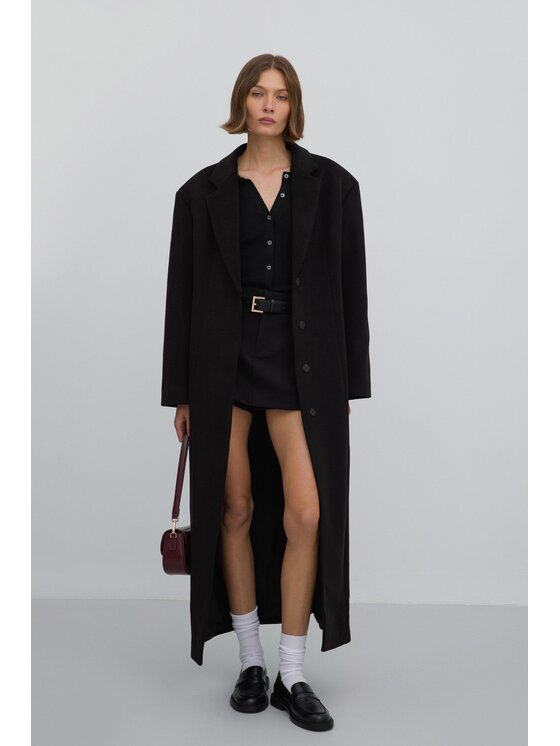 Estro Estro Kabát ER00117927 Černá Loose Fit
