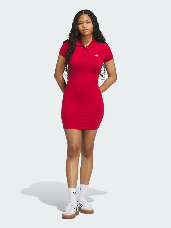 adidas adidas Sukienka koszulowa 168166 Czerwony Fitted Fit