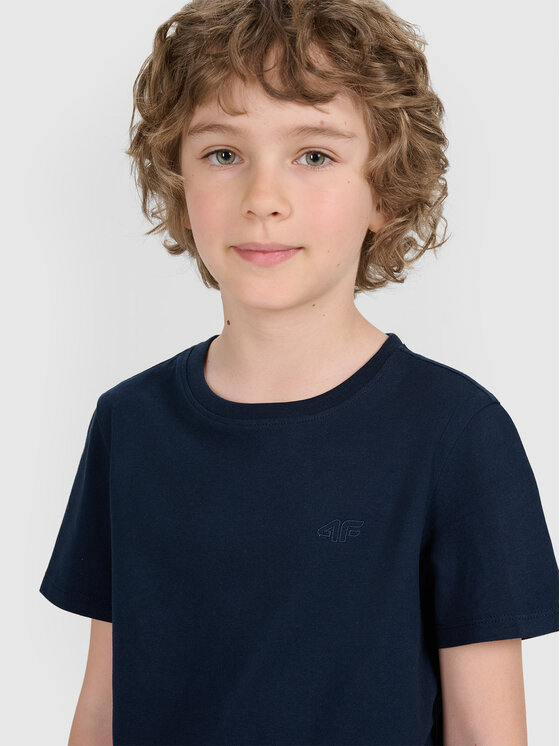 4F 4F T-Shirt BASIC+ Granatowy Regular Fit