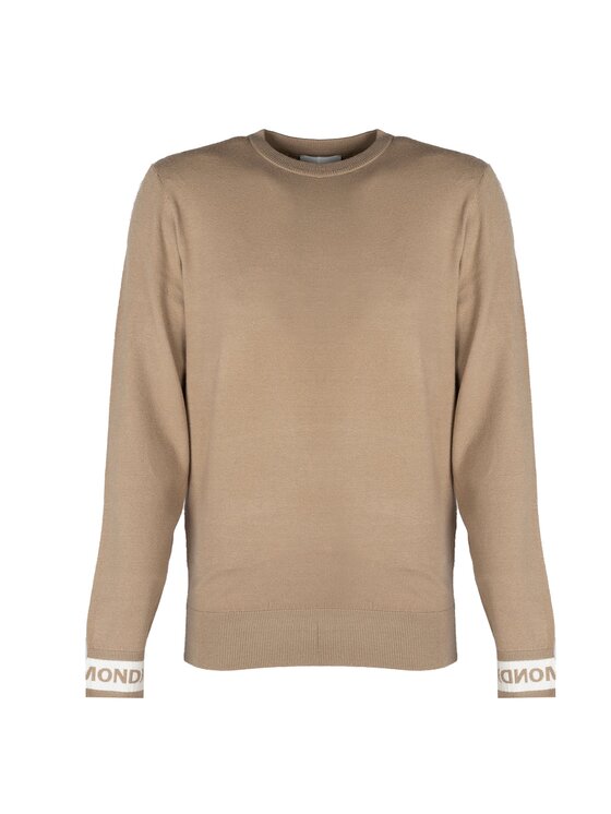 Richmond X Richmond X Πουλόβερ maglia uomo di colore beige con logo sui polsi Μπεζ Regular Fit