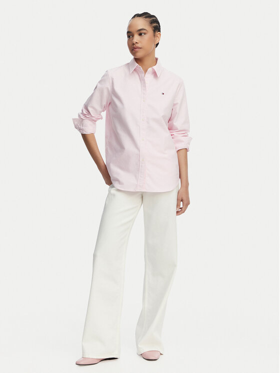 Tommy Hilfiger Tommy Hilfiger Camicia Fit Flag Embroidery Oxford WW0WW46111 Rosa Regular Fit