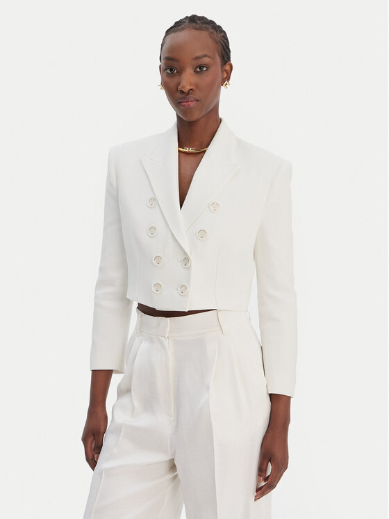 Elisabetta Franchi Elisabetta Franchi Σακάκι G-I223-61E2-V690 Εκρού Regular Fit