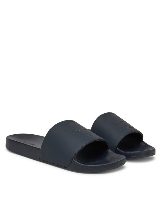 Calvin Klein Calvin Klein Şlapi Pool Slide W/ Ck Square HM0HM01754 Bleumarin