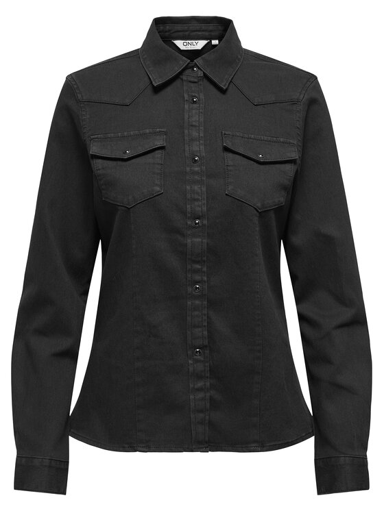ONLY ONLY Džinsa krekls Sasia 15352339 Melns Slim Fit