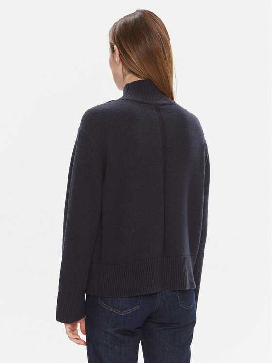 Tommy Hilfiger Tommy Hilfiger Rollkragenpullover WW0WW39903 Dunkelblau Relaxed Fit