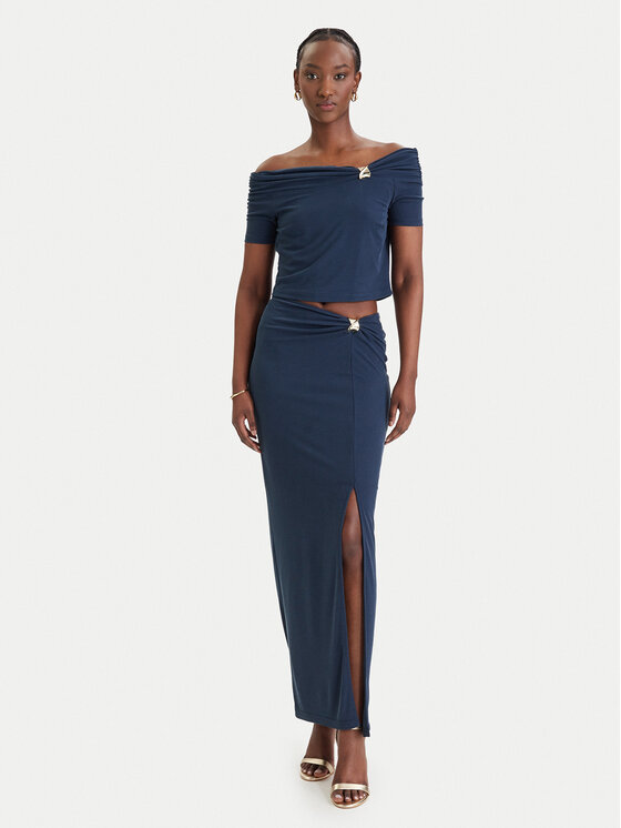 Guess Guess Fustă maxi W6GD15 K2936 Bleumarin Slim Fit