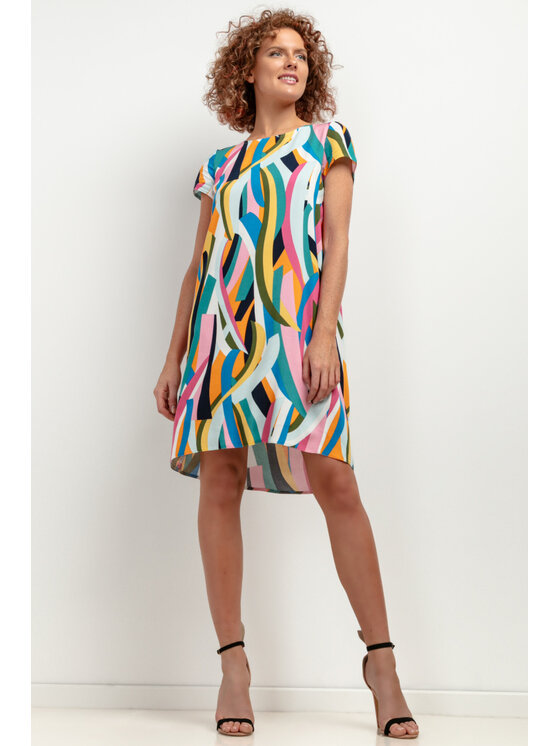 Tessita Tessita Sukienka letnia SUKIENKA_T409_2_XS Kolorowy Relaxed Fit