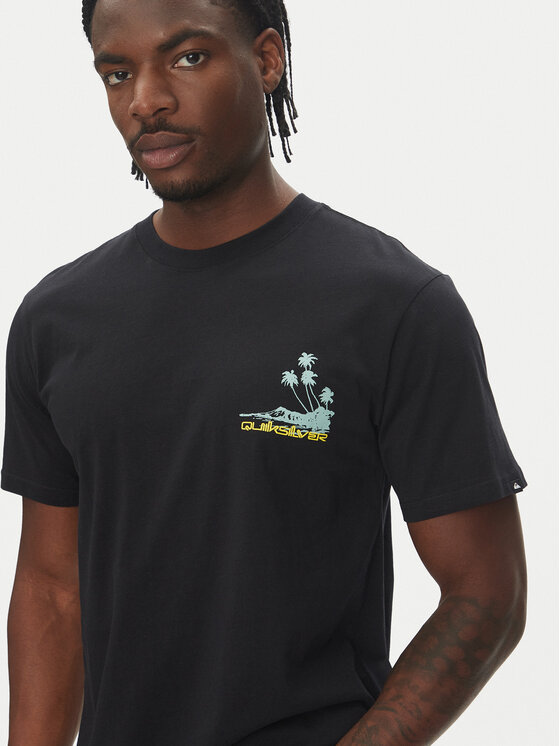 Quiksilver Quiksilver T-Shirt Palm Lines Ss EQYZT08057 Černá Regular Fit