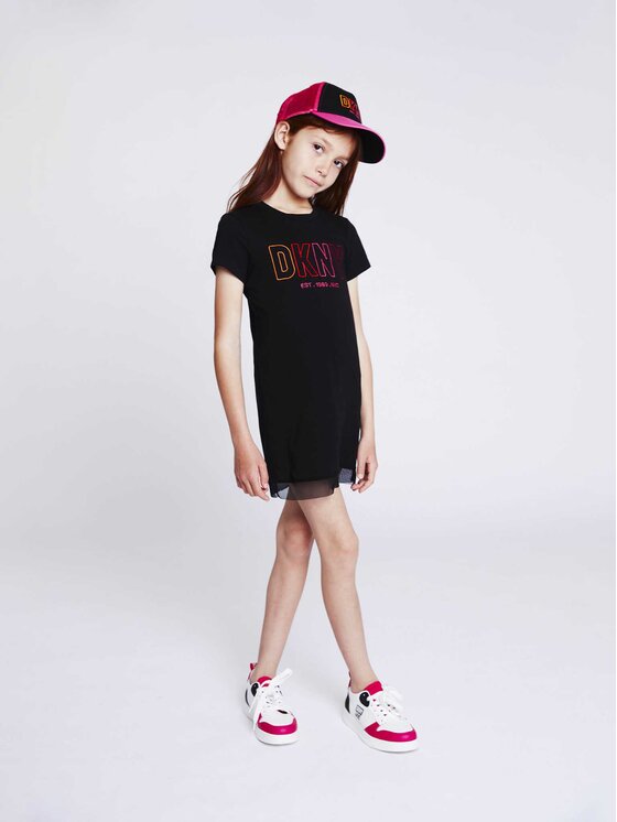 DKNY Vestito da giorno D32873 S Nero Regular Fit, taglia : 6Y