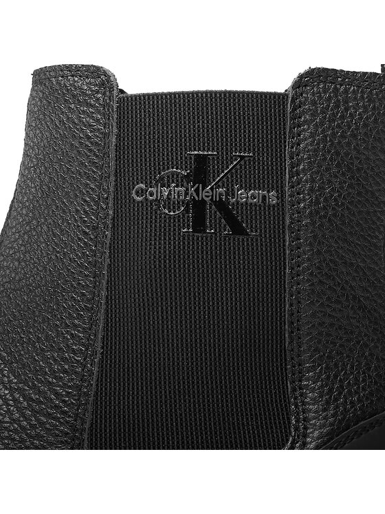 Calvin Klein Jeans Calvin Klein Jeans Μποτάκια με λάστιχο Eva Mid Chelsea Boot Lth YM0YM00750 Μαύρο