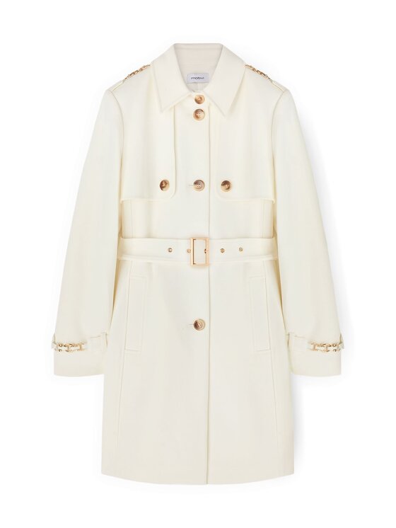 Motivi Motivi Cappotto invernale 0034Q100683N011 Bianco Regular Fit