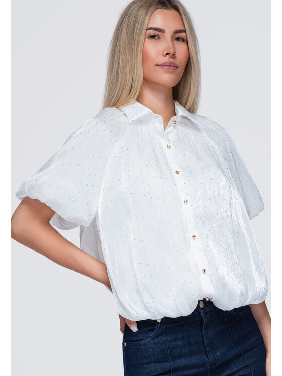 Ombre Ombre Koszula OW-SH-E0068 Biały Loose Fit