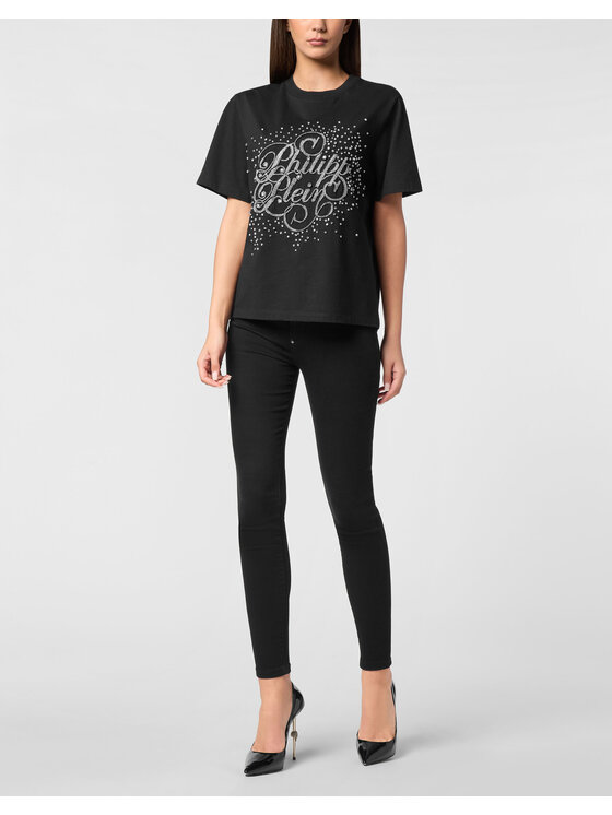 PHILIPP PLEIN PHILIPP PLEIN T-Shirt 23593 Czarny Over Fit