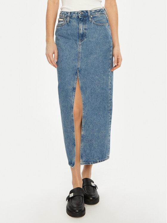 Calvin Klein Jeans Calvin Klein Jeans Fustă de blugi J20J224532 Albastru Straight Fit