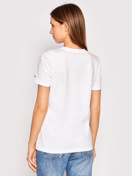 Tommy Hilfiger Tommy Hilfiger T-shirt Heritage C-Nk WW0WW31999 Bianco Regular Fit
