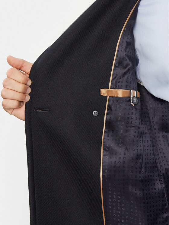Boss Wollmantel H-Hyde-Pcoat-234 50502282 Dunkelblau Relaxed Fit 