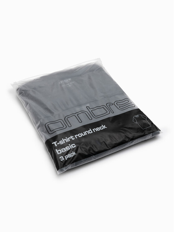 Ombre Ombre Komplet t-shirtów OM-TSBS-0268 Czarny Regular Fit