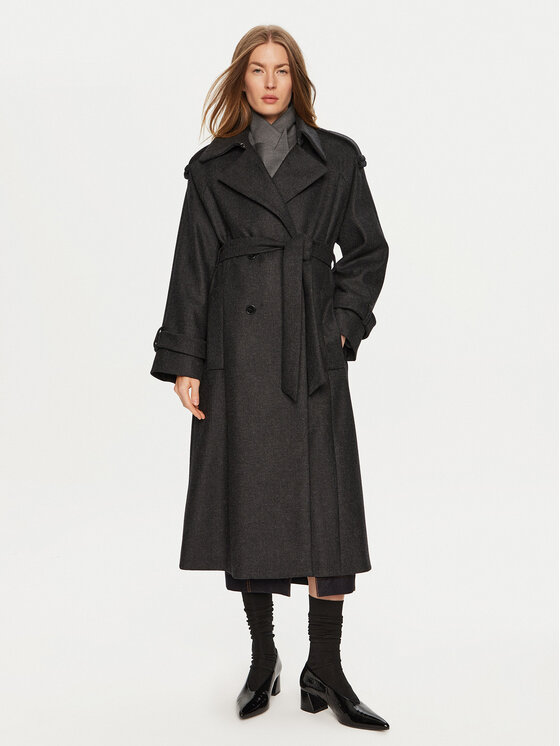 IVY OAK Cappotto di lana Caroline Ann IO111147 Grigio Relaxed Fit, taglia : 34