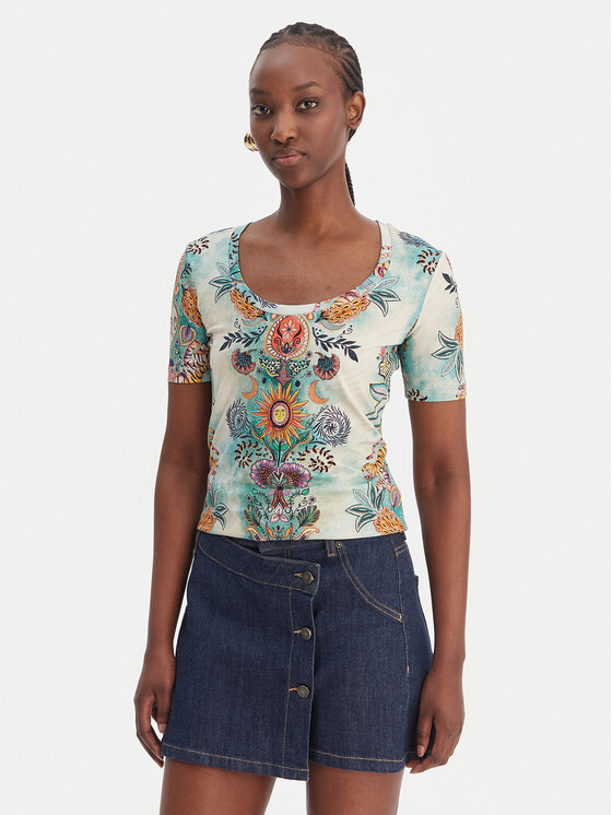 Just Cavalli Just Cavalli Tricou 80PAHE02 CJ112 Colorat Slim Fit