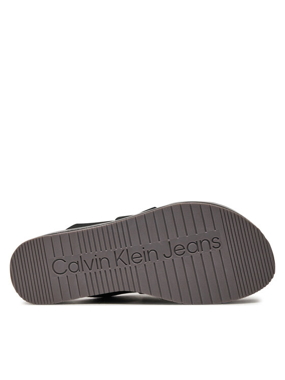 Calvin Klein Jeans Calvin Klein Jeans Natikači Flatform Sandal Webbing In Mr YW0YW01361 Črna