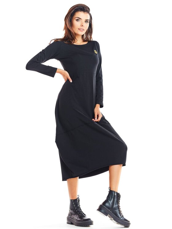 Infinite You Infinite You Úpletové šaty M221 Čierna Basic Fit