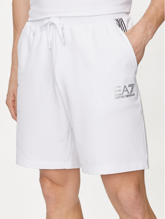 EA7 Emporio Armani EA7 Emporio Armani Spordišortsid 3DPS66 PJLIZ 1100 Valge Regular Fit