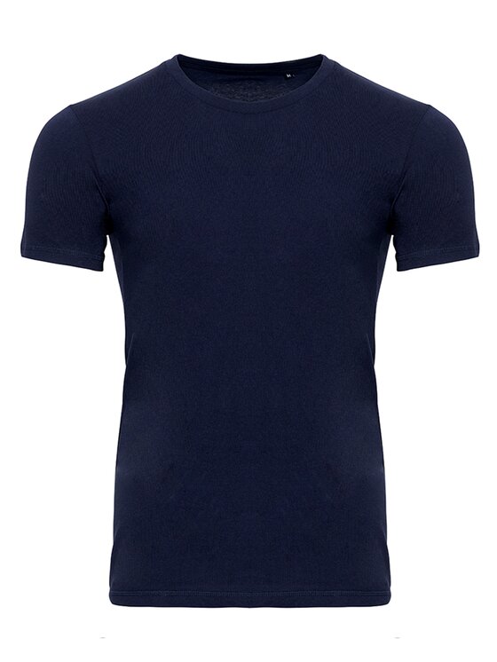 TeeShoppen TeeShoppen T-Shirt 'Muscle Collection' Granatowy Slim Fit