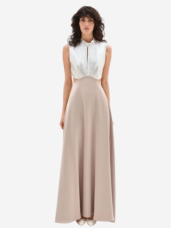 Rinascimento Rinascimento Φόρεμα βραδινό Abito donna Μπεζ Regular Fit