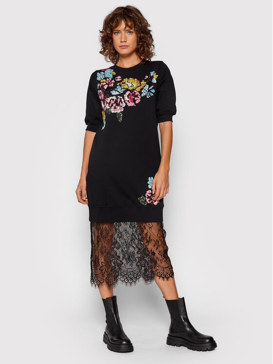 Vestito di maglia RH1082-F0847 Nero Regular Fit