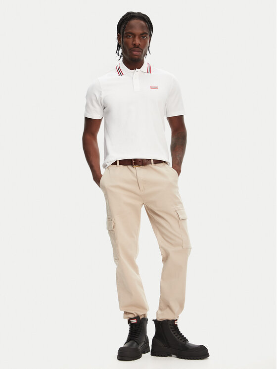 Hunter Hunter Polo Noris SS HARM0037242 Biały Regular Fit