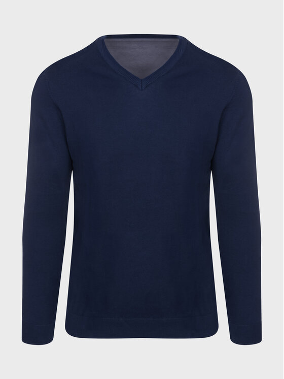 Sweter, rozmiar M, Granatowy, V-NECK GINGER