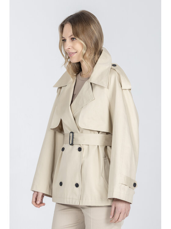 Deni Cler Milano Deni Cler Milano Kurtka damska T-DC-9009-F2-10-12-1 Beżowy Regular Fit