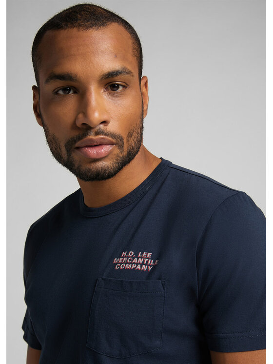 Lee Lee T-Shirt SS POSTER TEE Niebieski Regular Fit