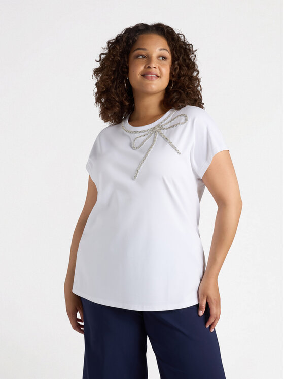Fiorella Rubino Fiorella Rubino T-shirt G494L008309N011 Bianco Regular Fit
