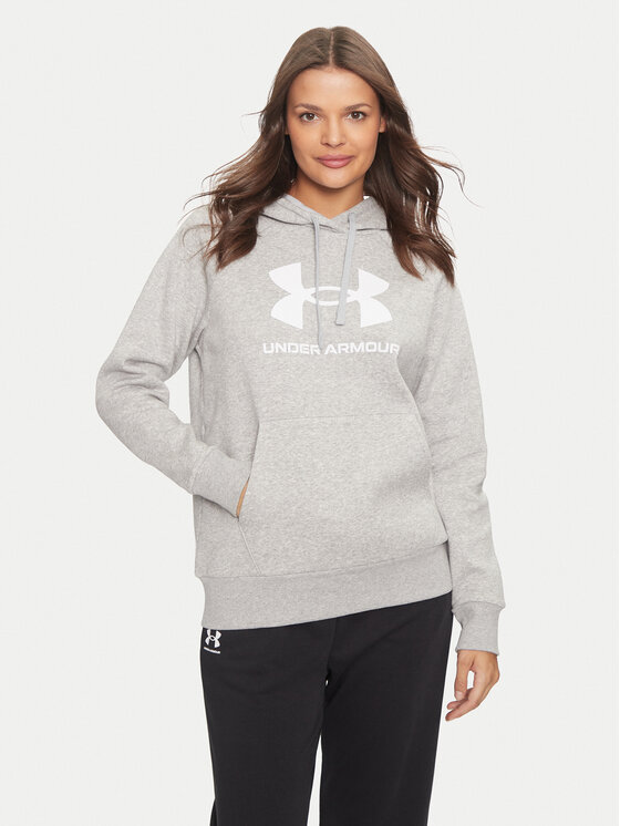 Under Armour Mikina Ua Rival Fleece Big Logo 1379501 Sivá Loose Fit