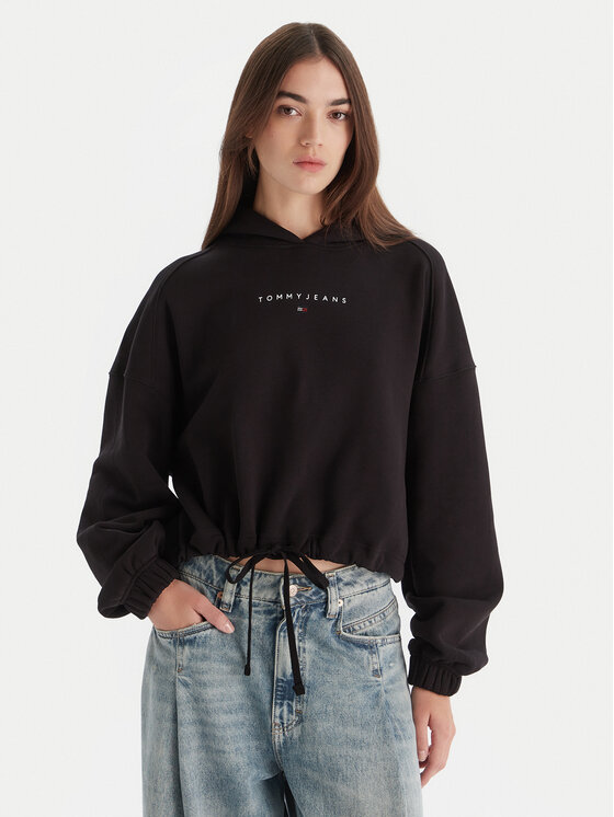 Tommy Jeans Tommy Jeans Mikina Bling Linear DW0DW21607 Černá Regular Fit