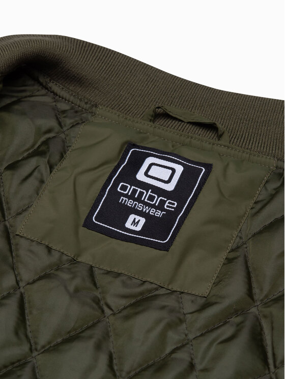 Ombre Ombre Bunda bomber C538 Zelená Regular Fit