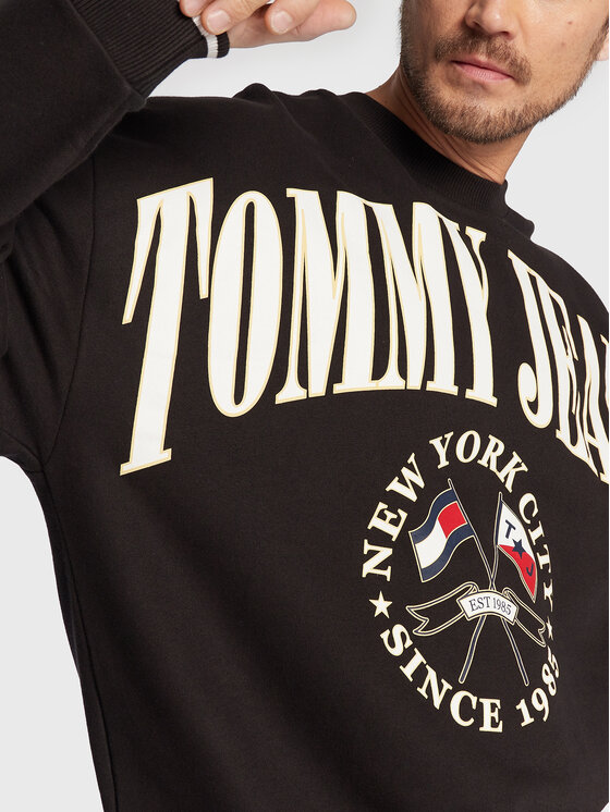 Tommy Jeans Tommy Jeans Суитшърт Skater Prep Logo Crew DM0DM15024 Черен Relaxed Fit