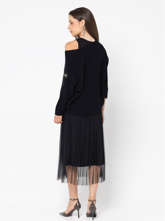 Miss LK Miss LK Sukienka codzienna MISSLKSS Czarny Loose Fit