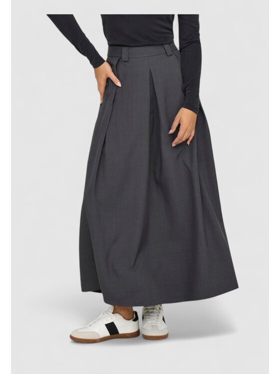 ONLY ONLY Φούστα ONLGINNY HW MEL WIDE LONG SKIRT PNT Γκρι Long Fit