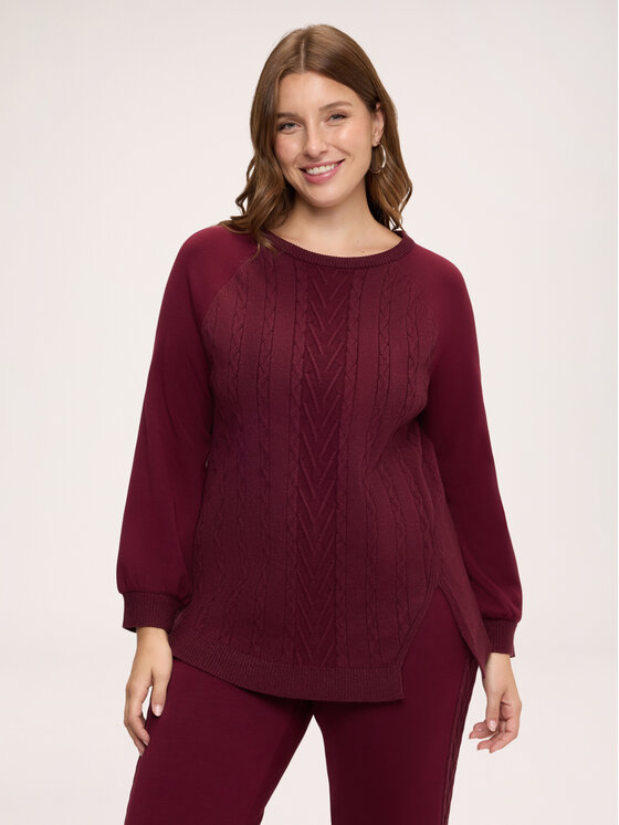 Fiorella Rubino Fiorella Rubino Sweter M445L008712N036 Bordowy Regular Fit