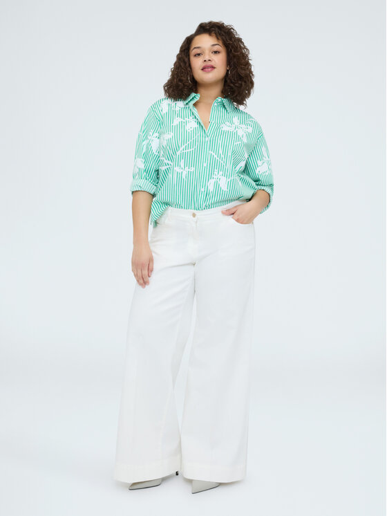 Fiorella Rubino Fiorella Rubino Camicia 5056T001460N0S5 Verde Cropp Fit