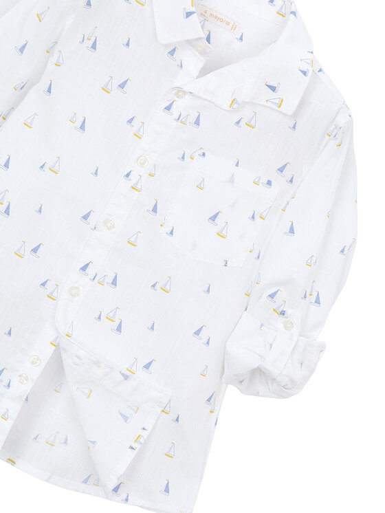Mayoral Mayoral Camicia 3119 Bianco Regular Fit