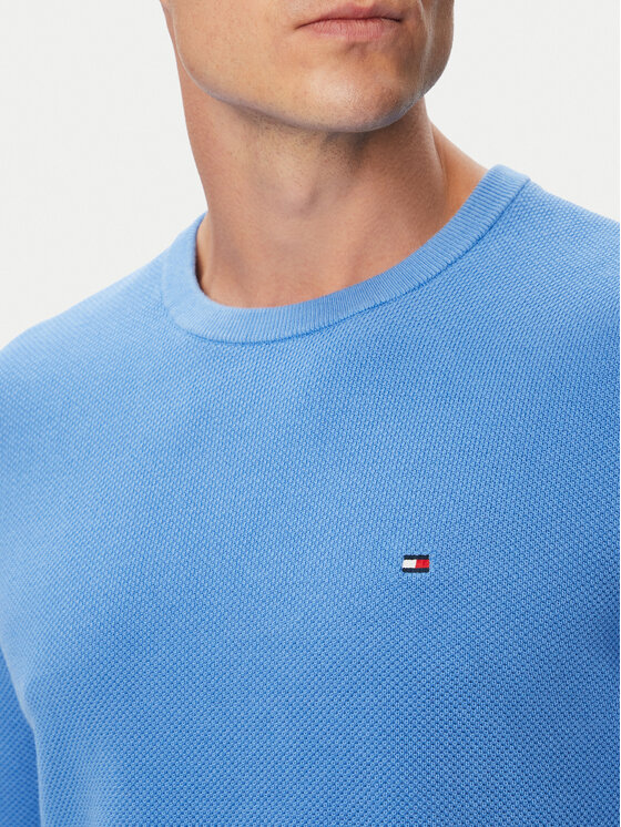 Tommy Hilfiger Tommy Hilfiger Sweter Essential MW0MW36347 Niebieski jasny Regular Fit