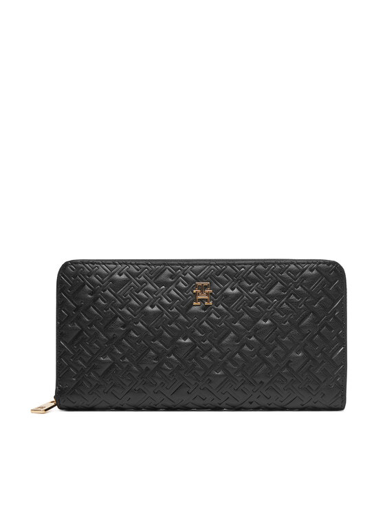 Tommy Hilfiger Tommy Hilfiger Великий жіночий гаманець Th Icon Lrg Za Mono Embo AW0AW17955 Чорний