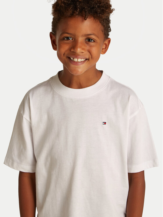 Tommy Hilfiger Tommy Hilfiger Tricou Essential Archive KB0KB09646 D Alb Regular Fit